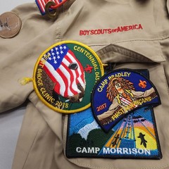 Boy Scouts Of America Youth Medium Uniform Shirt Tan Vented Microfiber Hiking