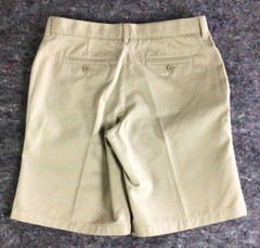 Land’s End School Uniform Shorts Boys Size 14 H Beige Tan Flat Front