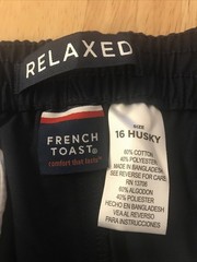 French Toast relaxed size 16 Husky pull on pants Navy color uniform new with tag