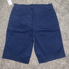 Gap Kids Size 16 Slim Boys Shorts Navy Blue Dress Uniform Chino Flat Front NWT