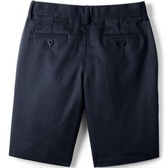 LANDS END Navy School Uniform Plain Front Cotton Chino Shorts Boys 7 Slim NEW