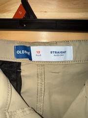 Old Navy Khaki School Uniform Straight Quick Dry Boy’s 2 Pair Sz 12 Plus