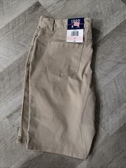 Izod Approved Schoolwear Size 13 Khaki Shorts Skinny Stretch Bermuda New