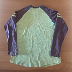 NWOT Hanna Anderson 160cm/14-16Y Raglan Green/Navy Long Sleeve Shirt 100% Cotton