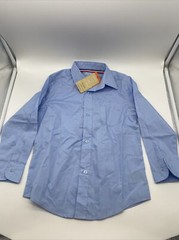 Boys French Toast Uniform/Casual Blue Long Sleeved Button Up Shirt Size 6