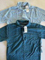 Nautica Big Boys’ Short-Sleeve Anchor Deck Polo Shirts 2pk Medium (8-10) Blues