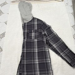 French Toast Boys Hooded Plaid Button-Front Shirt Gray Size 16 Long Sleeve