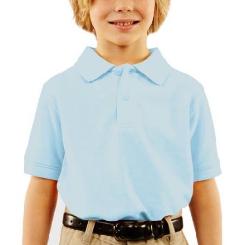 George Boys School Uniforms Short Sleeve Pique Polo Shirt Blue Size L (10)
