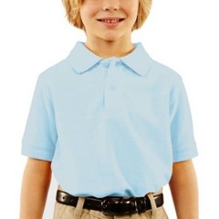 George Boys School Uniforms Short Sleeve Pique Polo Shirt Blue Size L (10)
