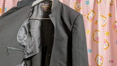 ^_^ Japanese SchoolBoy Uniform . Excellent . Black L~ XL. School Logo Button. 1