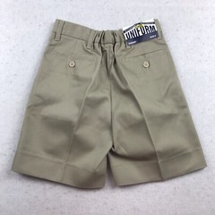 Authentic School Uniform Shorts Boys 8 Beige Elastic Waist Pleated Front NWT