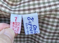 ORIENT EXPRESSED Size 7 Button Down Dress Shirt Brown Green Tiny Gingham