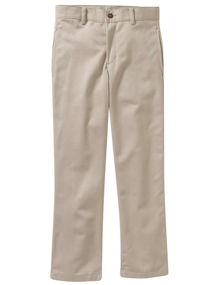 George Boys School Uniform Flat Front Twill Pant w Scotchguard, Khaki, 5