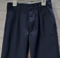 Boys A+ Fabrics School Uniform Pants Slim Front Pleated Blue Navy Size 6
