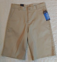 Nautica Boys Khaki School Uniform Shorts Size 18 Regular Adjustable Waist NEW