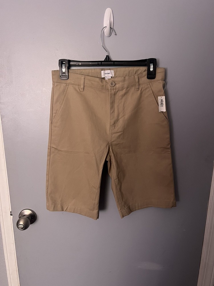 Boys Flat Front Twill Chino School Uniform Shorts, Old Navy, Size 14. NWT