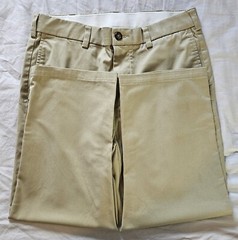 George 30 X 22 Khaki Flat Front Uniform Pants Mens Boys Husky Slacks