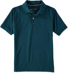 Nautica Big Boys’ Short-Sleeve Anchor Deck Polo Shirts 2pk Medium (8-10) Blues