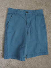 OLD NAVY SLATE BLUE ADJ. WAIST FLAT FRONT SHORTS-SIZE 16