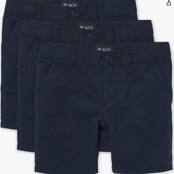 The Children’s Place Stretch UNIFORM Chino Shorts Sz 12 SET OF 3 NEW