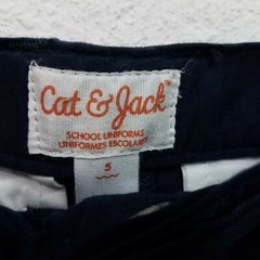 Cat & Jack Boys’ Flat Front Stretch Uniform Shorts, Navy, 5
