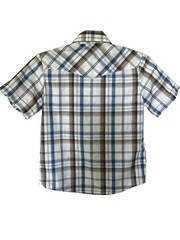 BOYS PLAINS WESTERN WEAR WRINKLE RESISTANT PEARL BUTTON UP SMALL SHORT SLEEVE