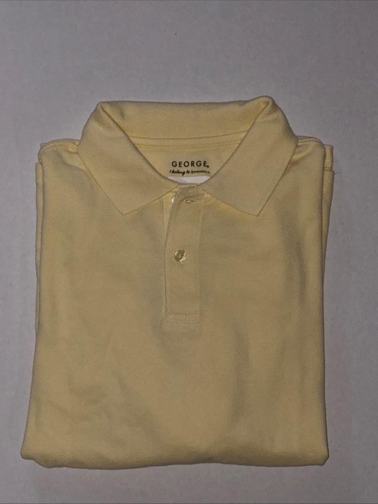 George Boys School Uniform Short Sleeve Polo Shirt Yellow Size 10-12 Large