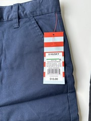 NWT Cat & Jack Lot Of 2 Flat Front Uniform Shorts Black Navy Boys 8 HUSKY Bundle