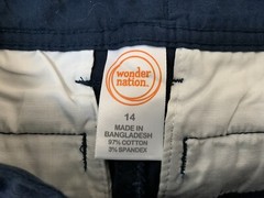 Wonder Nation Blue Flat Front Shorts Size 14 NWT