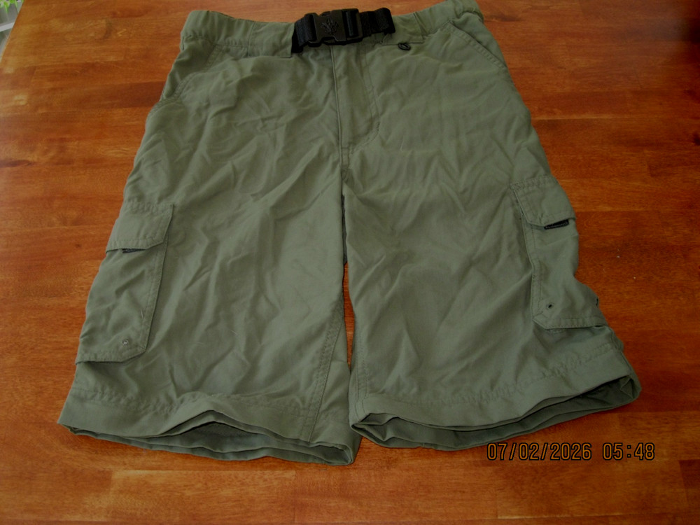 Boys Scouts Of America Cargo Shorts Youth XL Green with Belt Uniform Switchback