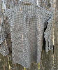ORIENT EXPRESSED Size 7 Button Down Dress Shirt Brown Green Tiny Gingham