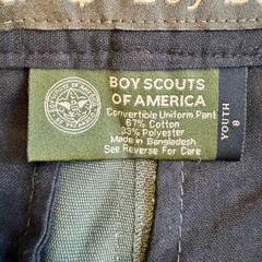 Boy Scouts Uniform Cargo Pant Youth 8 W25xL26 Green Convertible Shorts NWT