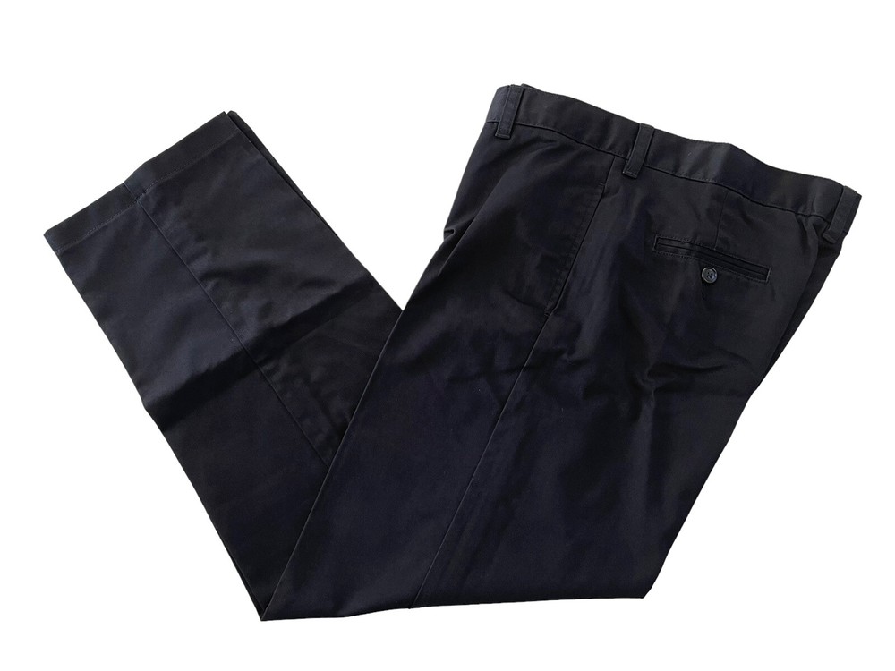 Lands End Boys 18S (14-15) YRS Ins 29″ Black Chino Pants Iron Knee NEW #3486