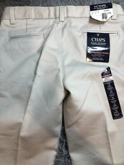 Chaps Boys School Approved Performance Pants 10 Husky Cement~NEW