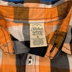 Lot Of 3 Chaps Boys Pants 8 Slim S Polo Shirt Button Up M Plaid School Uniform
