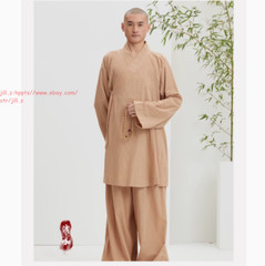 Buddhist Shaolin Monk Robe Full Set/Cotton Thin Kung Fu Suit Meditation Uniforms