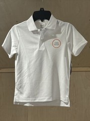 Wonder Nation School Uniform Polo Shirt Unisex Moisture Wickin Size XS 4-5 White