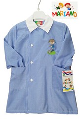 Child School Apron Kindergarten Blue Checkered Embroidered MARIANO