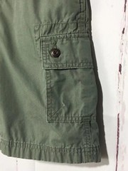 Lands end boys active chino shorts Sz M Green Cotton Pull on Elastic Waist