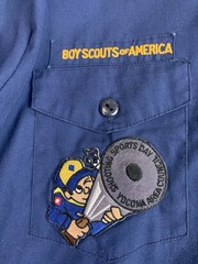 Vintage Boys Scout of America Button Up Shirt Navy Blue Youth XL Yocona Area