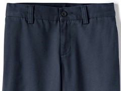 LANDS END Navy School Uniform Plain Front Chino Pants Boys 18 Husky INSEAM 27″