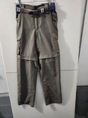 Boy Scouts Pants Boys M Switchbacks Green Cargo Convertible Belted Badges Unhem