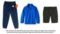 Wonder Nation Uniform Approved Core Shorts/Joggers/ 1/4 Zip Tee SZ L(10/12) SET
