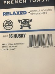 French Toast relaxed size 16 Husky pull on pants Navy color uniform new with tag