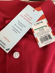 Cat & Jack Polo Shirt Boys Large Red No-Roll Collar Wicking School Uniform NWT