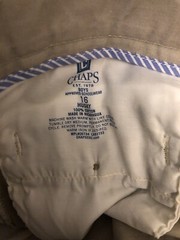 CHAPS Boys Classic Fit Schoolwear Uniform Dressy Khaki Pants Size 16 Husky