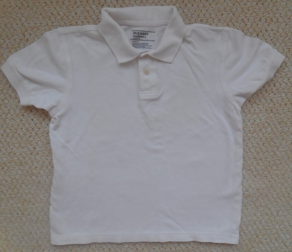 *Great Condition* Old Navy Boys Size 8 White Polo Uniform Short Sleeved Shirt