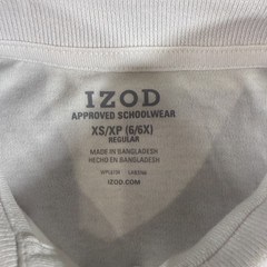 IZOD Girls White Long Sleeve Polo Shirt XS 6 6X School Uniform NWT