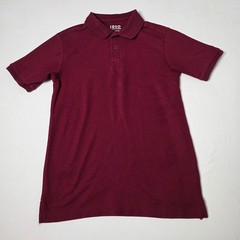 IZOD Polo Shirt Boys L 14/16 Burgundy Short Sleeve School Uniform Pique