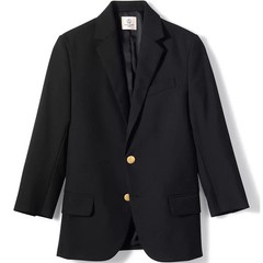 Lands’ End Boys School Regular Fit Hopsack Blazer Size 10 Black New With Tag